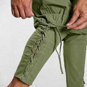 Close-up Adjustable lace-up calf design