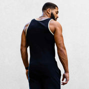 Back view of the GPW Men’s High-Performance Quick-Dry Training T-Shirt in black, featuring a streamlined design and reinforced stitching against a plain studio background.