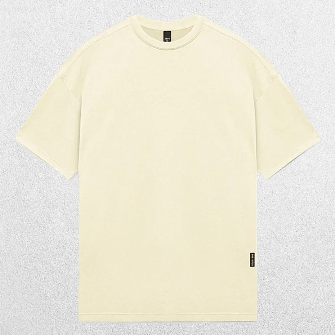 Close-up of Beige Grey GPW Men's Summer Quick-Dry Gym Casual Tee in a studio background