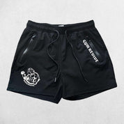 Close-up of Black GPW Men’s Quick-Dry Running Shorts - Gym, Bodybuilding, Beachwear