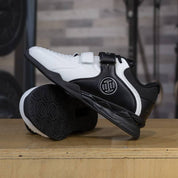 Close up of Black GPW Professional Squat Hard Pull Shoes - Powerlifting and Deadlift Footwear