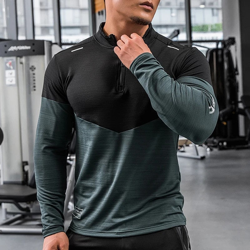 Black Green Full-sleeve GPW Shirt used for outdoor training.