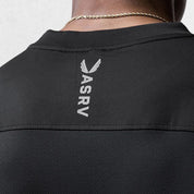 Close-up of Black Grey GPW Men's Summer Quick-Dry Gym Casual Tee in a studio background