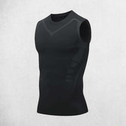 Black Grey "Men’s Compression Tank Top – Quick-Dry Gym Vest for Muscle Support & Performance