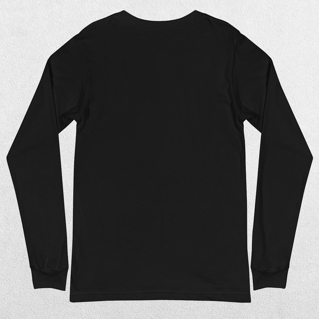 Close-up of Black Men's Gym Long Sleeve Tee – Unmatched Performance & Style
