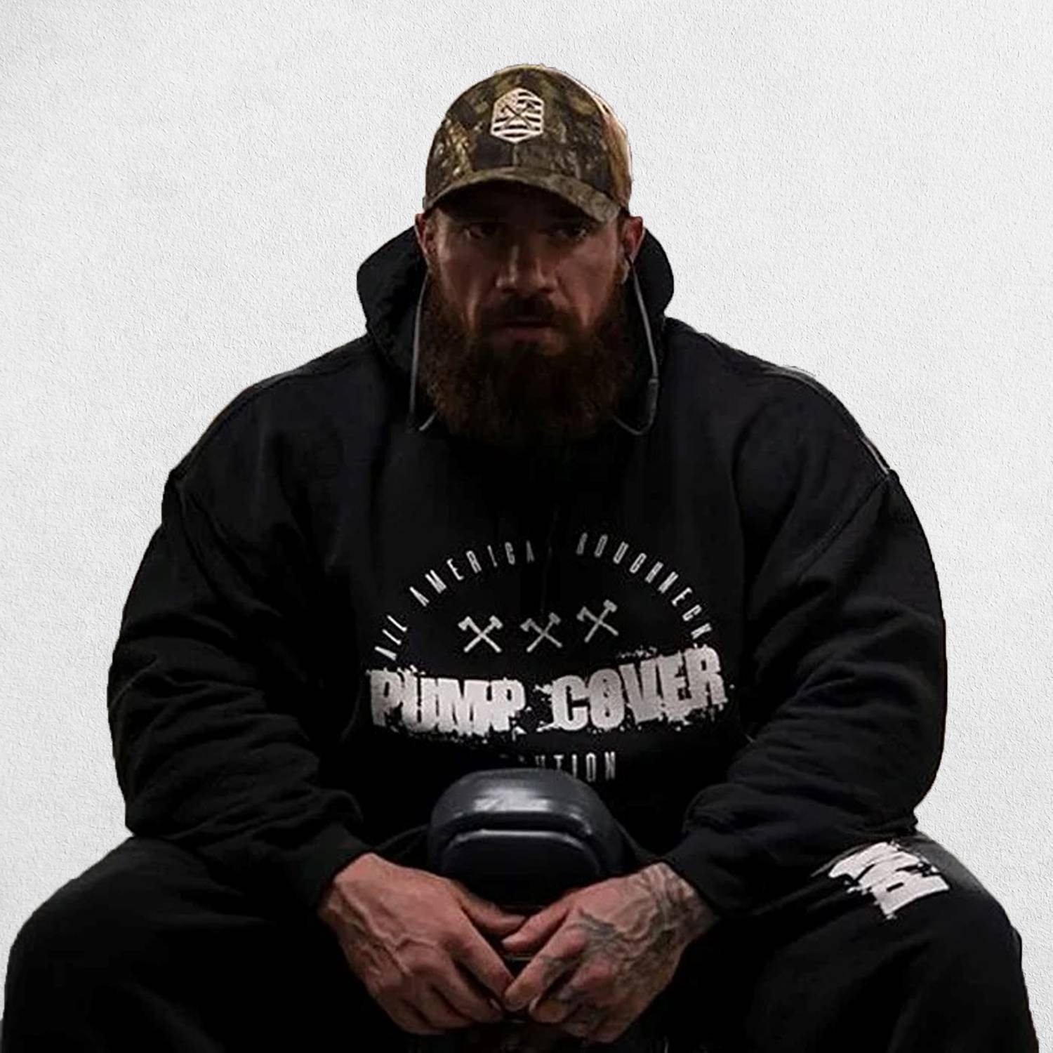 Setting Model With Front pose wearing Black Oversized hoodie with durable print.