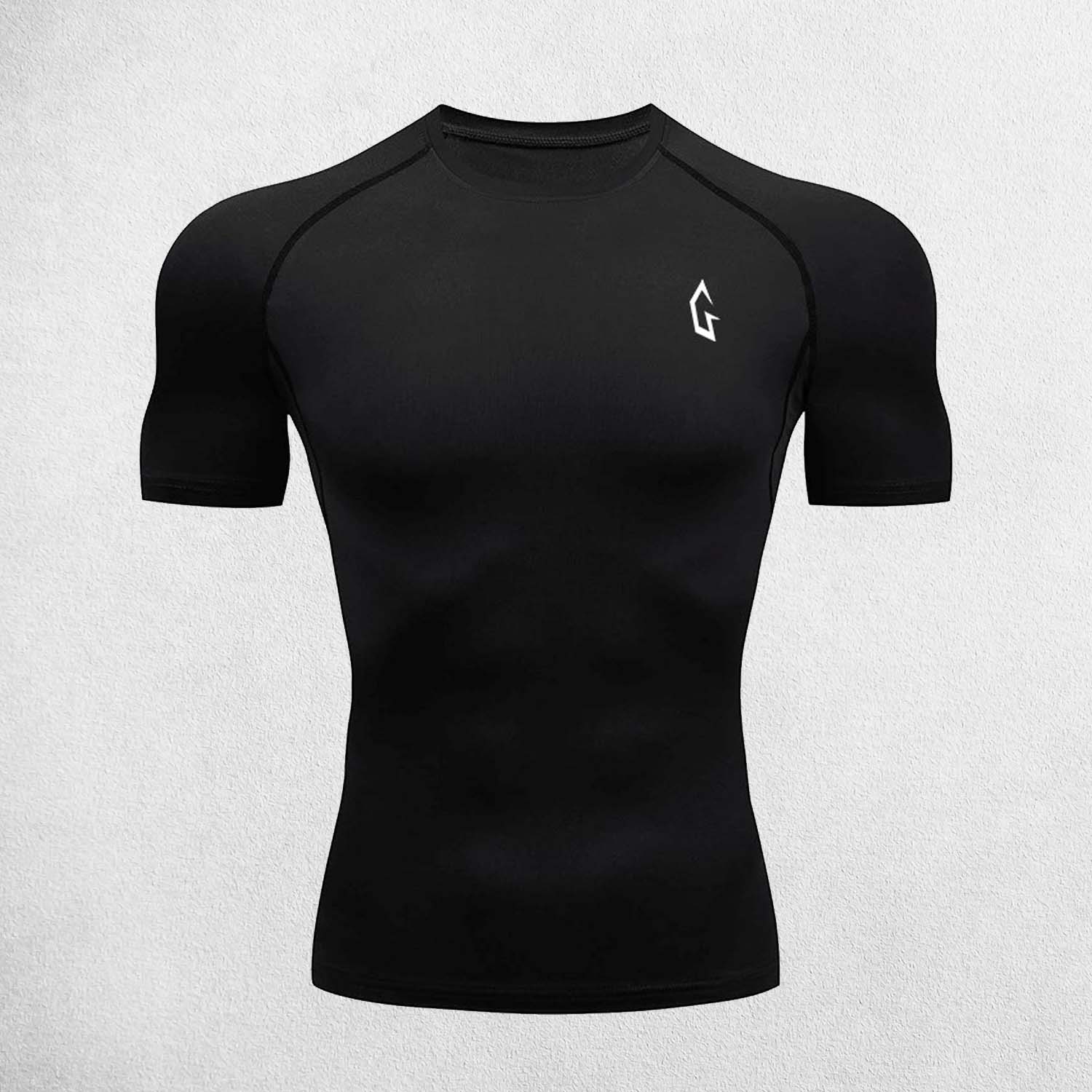 Black Men’s Compression Shirt – Quick-Dry & Breathable Workout Baselayer