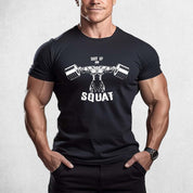 Front View of Model Wearing Black Muscle Men's Gym T-Shirt – 3D Printed, Short Sleeve, Sporty Workout & Casual Tee