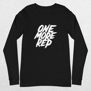 Black One More Rep High-Performance Long Sleeve Tee – Unisex Gym Wear in a studio background.