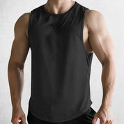 Black Breathable Athletic Tank Top for Running, Basketball, and Workouts