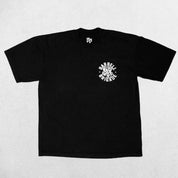 Front of Black Stylish Pump Cover Barbell Brigade Snake Print Athletic Oversized T-Shirt