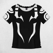 Black with White Jujutsu Kaisen 3D Print Men's Long Sleeve Compression Shirt for Workouts