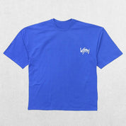 Close-up of Blue GPW Men's Oversized T-Shirt - Casual Gym Bodybuilding Top