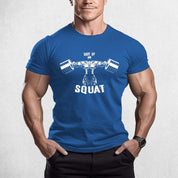 Front View of Model Wearing Blue Muscle Men's Gym T-Shirt – 3D Printed, Short Sleeve, Sporty Workout & Casual Tee