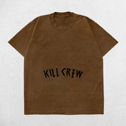 Brown Kill Crew branded oversized t-shirt with bold graphic detail.