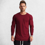 Model standing casually, showcasing the slim fit and tailored look of the shirt.