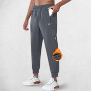 Cool Grey GPW Men's Fleece Athletic Trousers with cozy fleece and secure pockets for winter workouts.