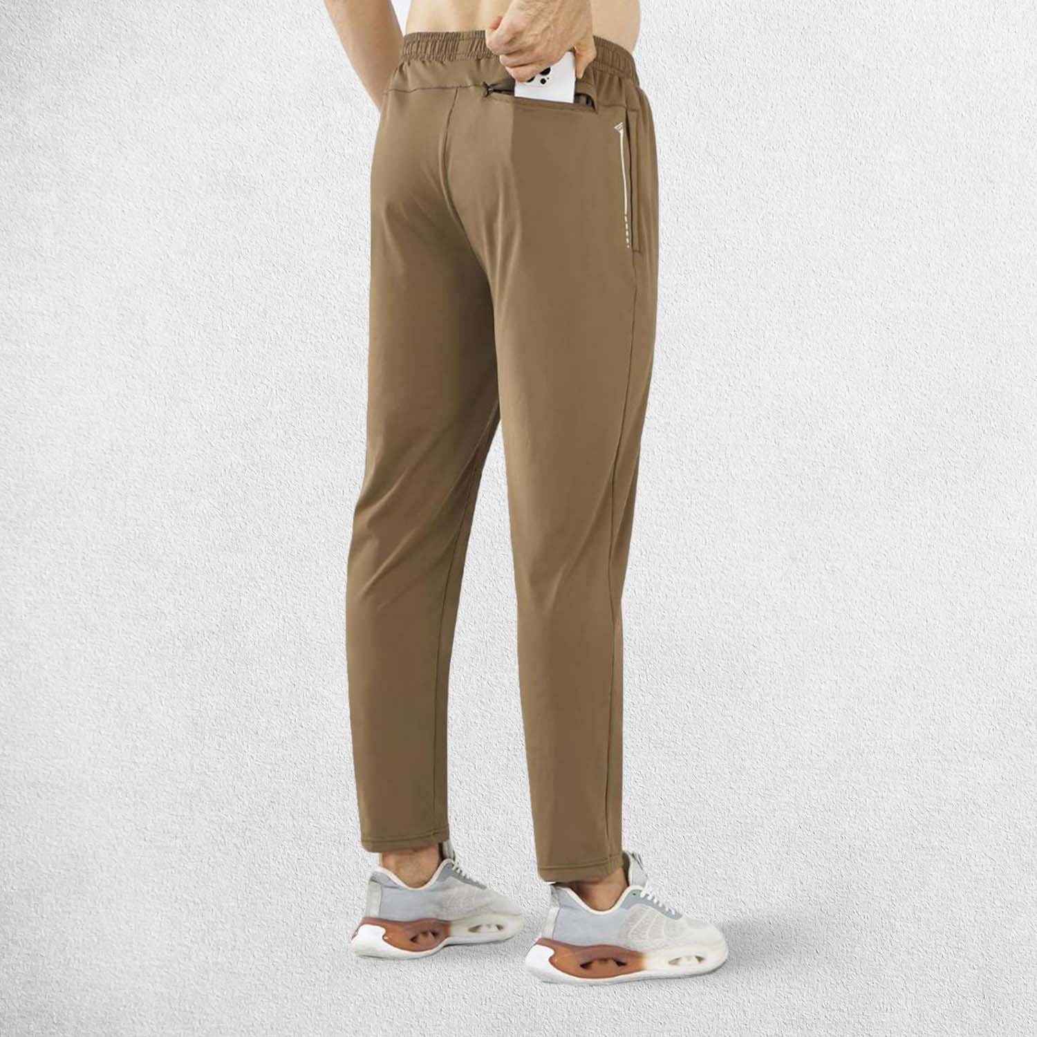 Back view of GPW Men’s Joggers with zipper pockets storing essentials.