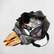 Spacious interior of GPW Gym Bag filled with shoes, and accessories