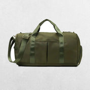 Green GPW Gym Bag with external quick-access pockets.