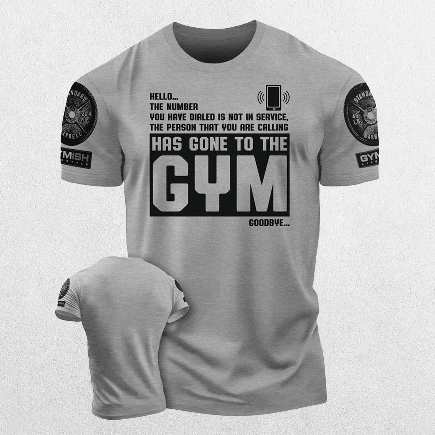 Close-up of the GreyGPW Gymish Printed Muscle Man Gym T-Shirt - Funny Workout Tee