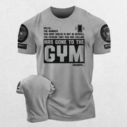 Close-up of the GreyGPW Gymish Printed Muscle Man Gym T-Shirt - Funny Workout Tee
