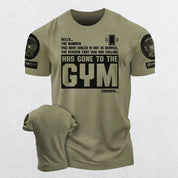Close-up of the GPW Gymish Printed Muscle Man T-Shirt featuring bold print design.