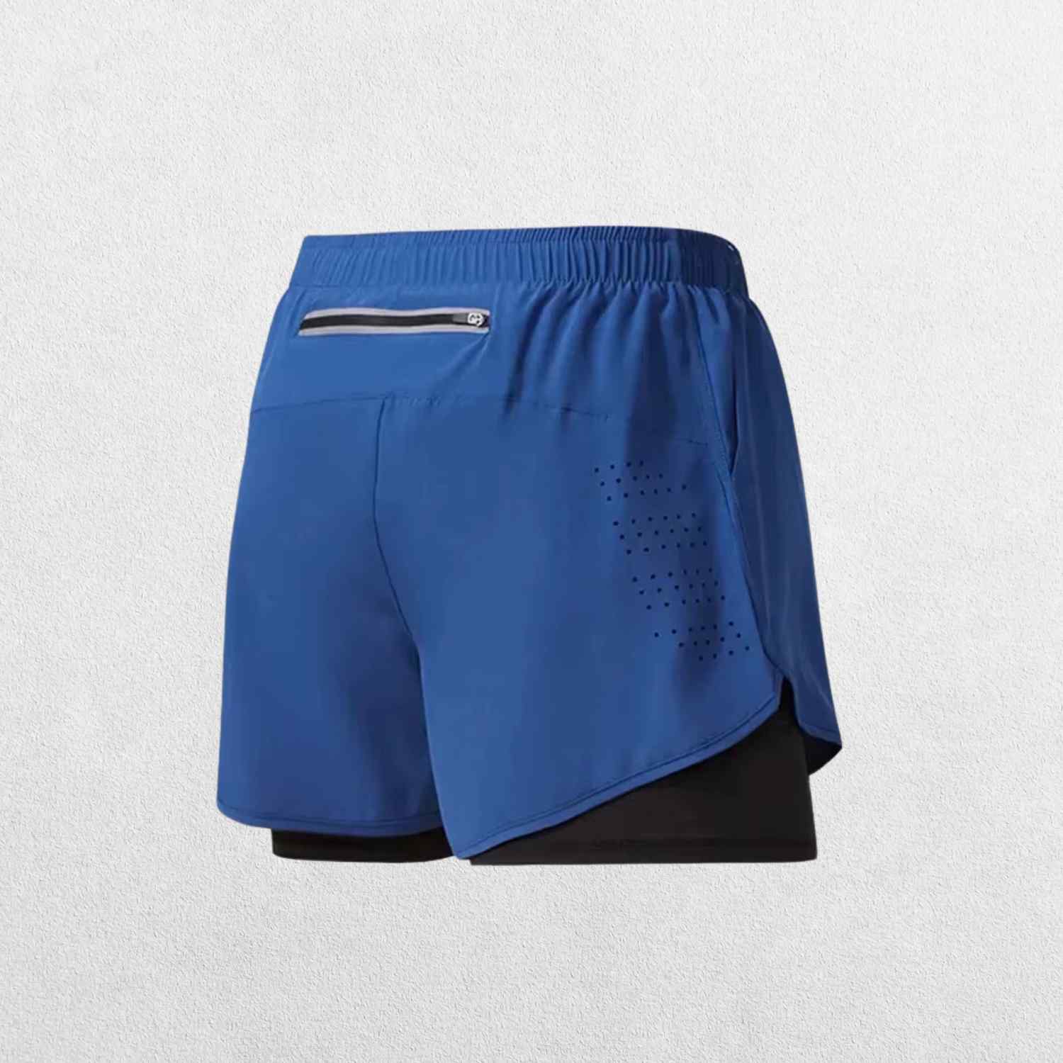 GPW High-Performance Men’s Running Shorts in blue, front view displaying the vibrant color, quick-dry technology, and athletic design against a simple studio backdrop.