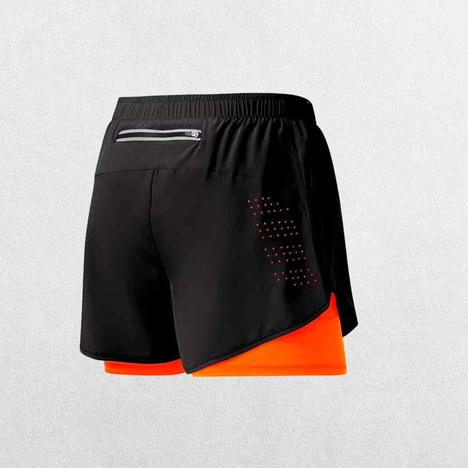 GPW High-Performance Men’s Running Shorts in fluorescent orange, front view displaying the bright, high-visibility color and lightweight design against a plain studio background.