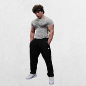 GPW High-Performance Quick-Dry Sports T-Shirt in grey, front view displaying the modern athletic style, stretchable fabric, and sweat-wicking technology against a simple studio backdrop.