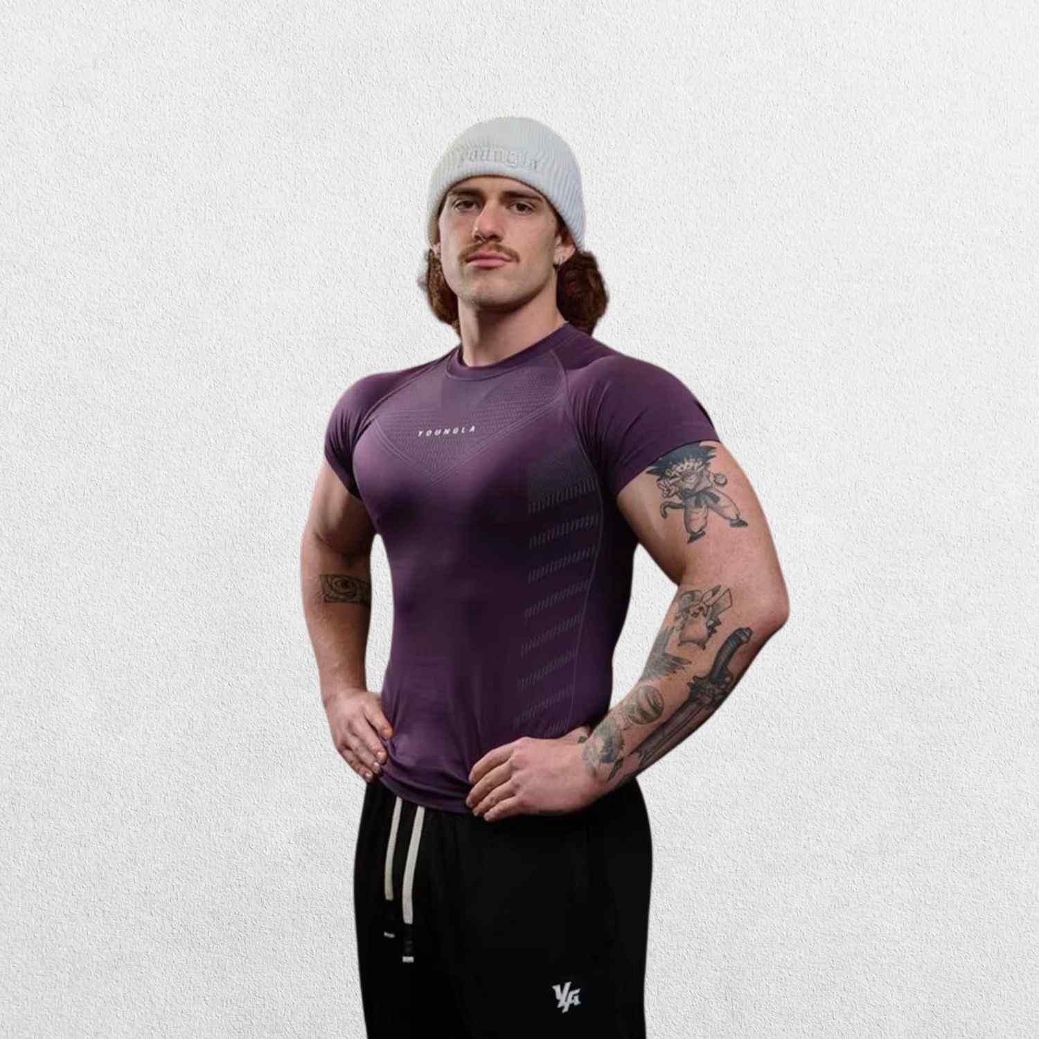 GPW High-Performance Quick-Dry Sports T-Shirt in purple, front view showcasing the athletic fit, moisture-wicking fabric, and lightweight design against a clean studio background.