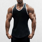 GPW High-Performance Slim Fit Training Top Black Front View 3 in a studio background.