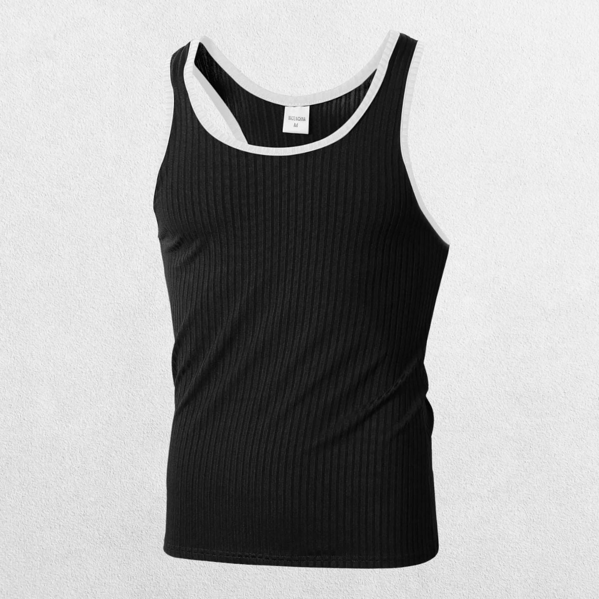 GPW High-Performance Slim Fit Training Top Black Front View 5 in Studio Background