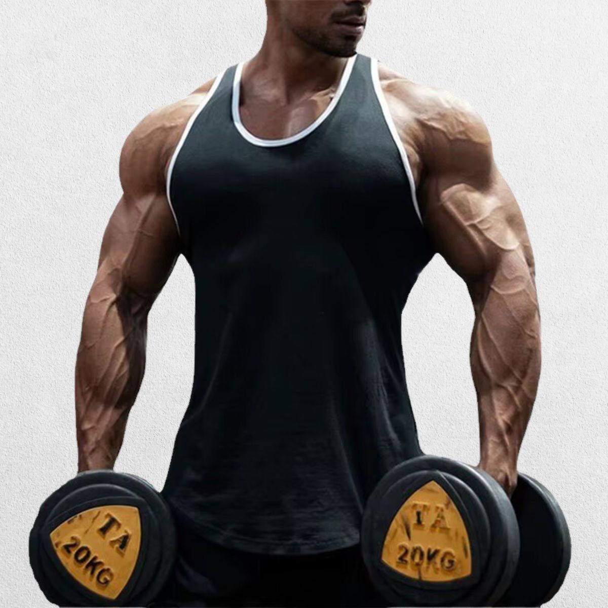 GPW High-Performance Slim Fit Training Top Black Side View in Studio Background