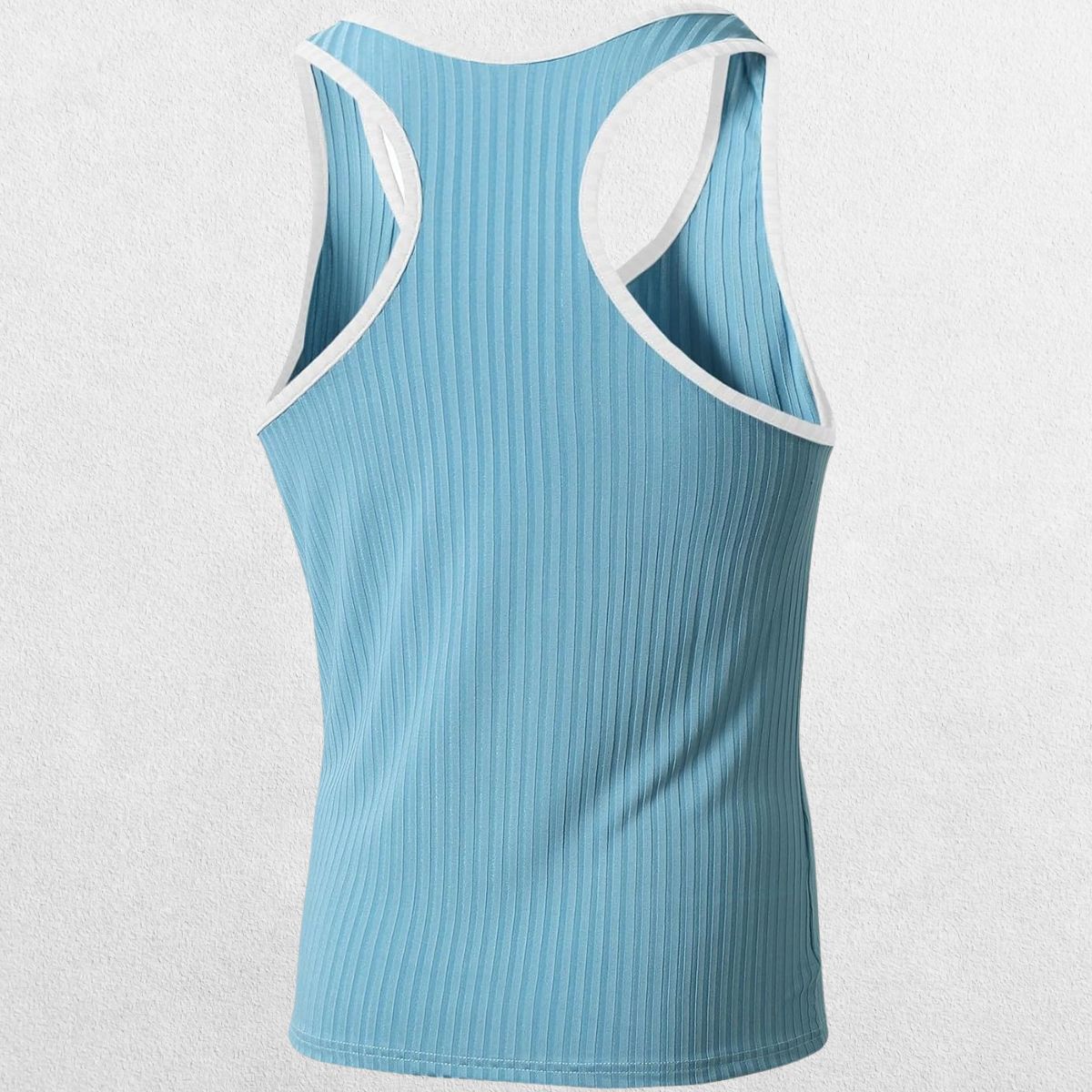 GPW High-Performance Slim Fit Training Top Blue Back View in Studio Background