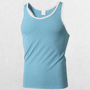 GPW High-Performance Slim Fit Training Top Blue Side View in Studio Background