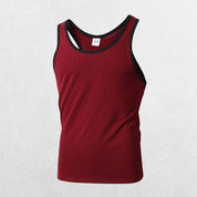 GPW High-Performance Slim Fit Training Top Red Front View in Studio Background