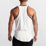 GPW High-Performance Slim Fit Training Top White Back View in Studio Background