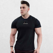 GPW High-Performance Workout T-Shirt in black, front view showcasing the athletic fit, breathable fabric, and moisture-wicking design against a clean studio background