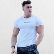 GPW High-Performance Workout T-Shirt in white, front view displaying the crisp, clean look with a lightweight, sweat-wicking fabric against a simple studio backdrop.