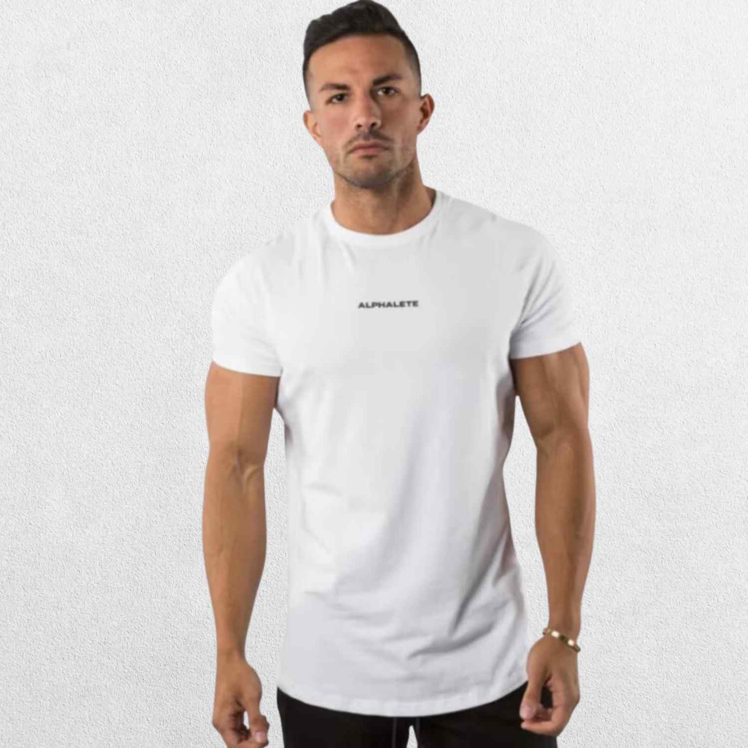 GPW High-Performance Workout T-Shirt in white, front view displaying the crisp, clean look with a lightweight, sweat-wicking fabric against a simple studio backdrop.