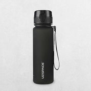 Lightweight ergonomic GPW water bottle in a gym setting.