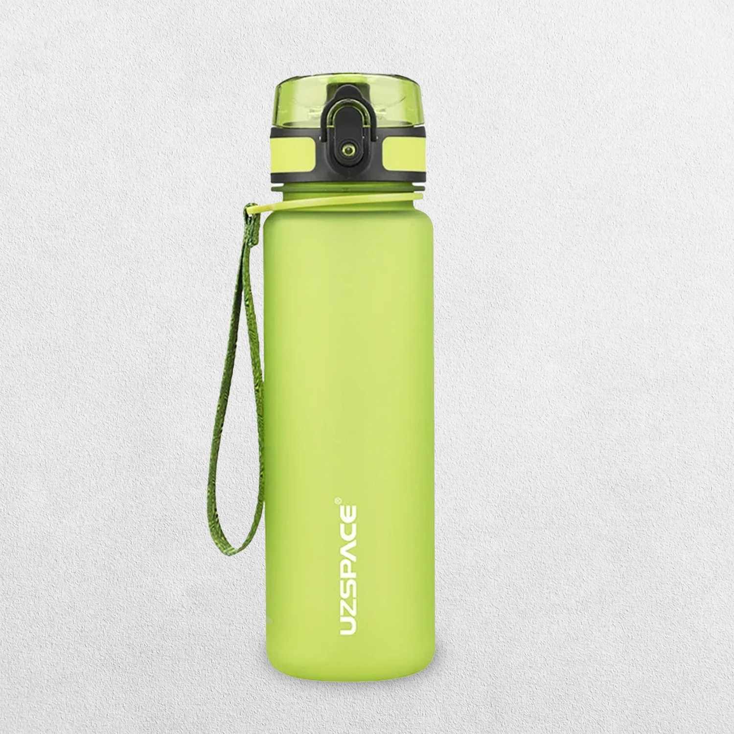 Lightweight and reusable lime green water bottle for fitness and daily hydration needs