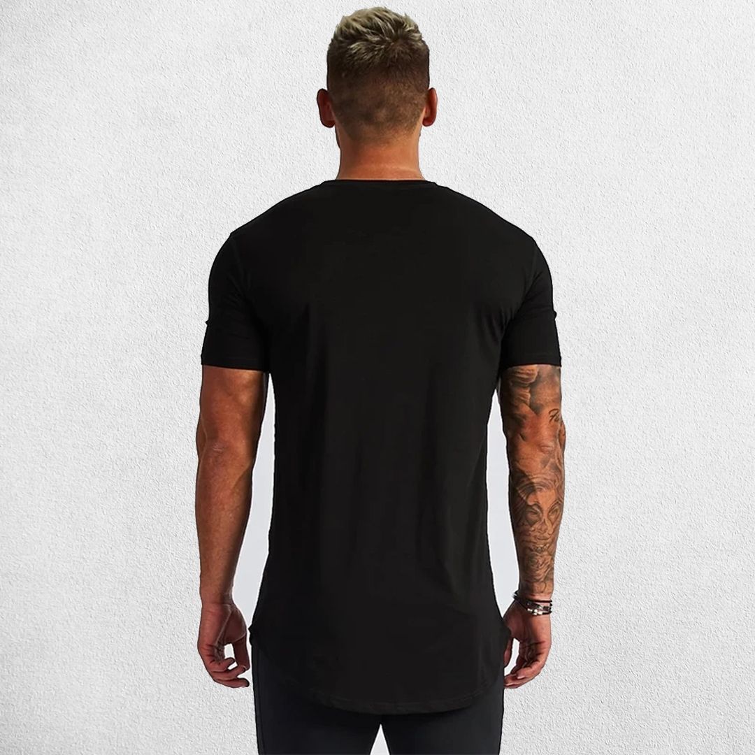 Close-up of cotton texture of the Black GPW slim fit t-shirt