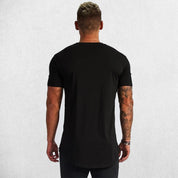 Close-up of cotton texture of the Black GPW slim fit t-shirt