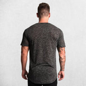 Close-up of cotton texture of the dark grey GPW slim fit t-shirt