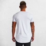 lose-up of cotton texture of the white GPW slim fit t-shirt