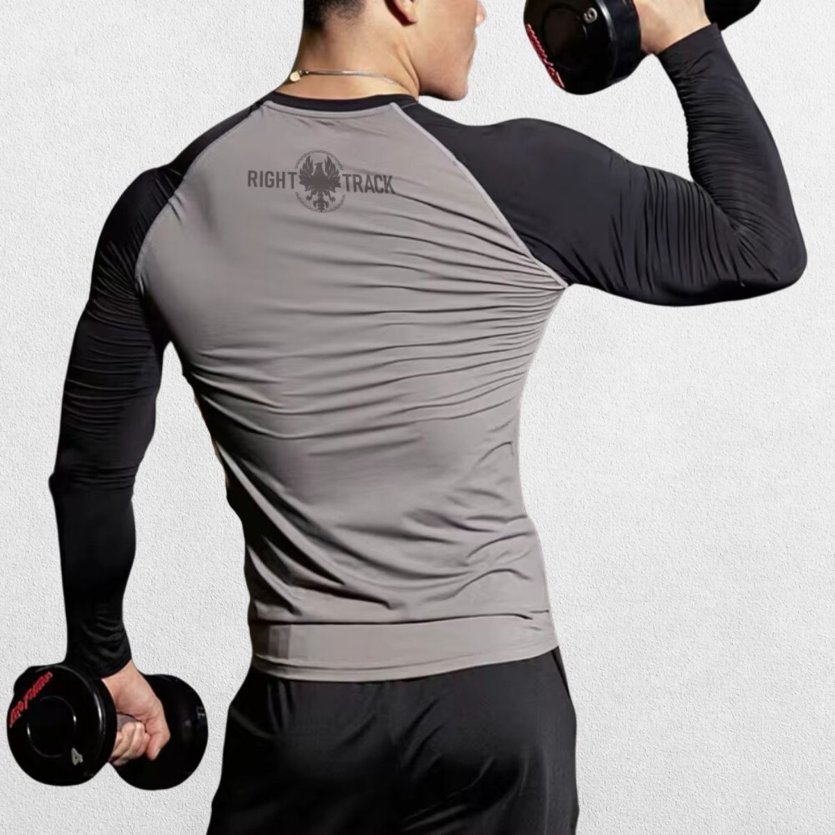Back view of the GPW long sleeve shirt, highlighting the stylish dual-color design in black color.