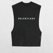 GPW Men's Performance Round Neck Sleeveless Shirt in black, depicted from the front, with a plain studio background that highlights the design.