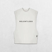 GPW Men's Performance Round Neck Sleeveless Shirt in white, showcasing a front view with a clean studio background.